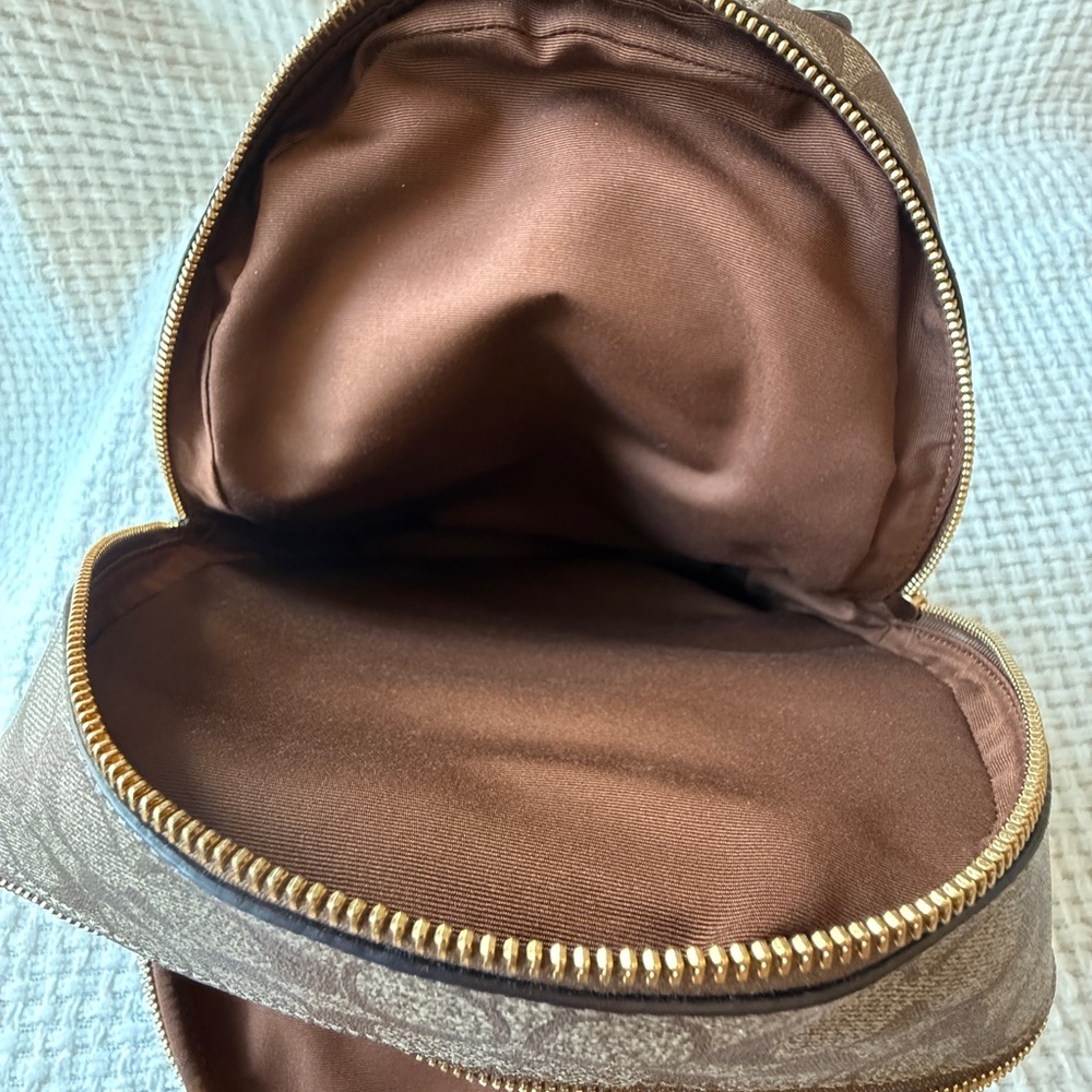 Coach Signature Brown and Tan Backpack - Picture 3 of 5